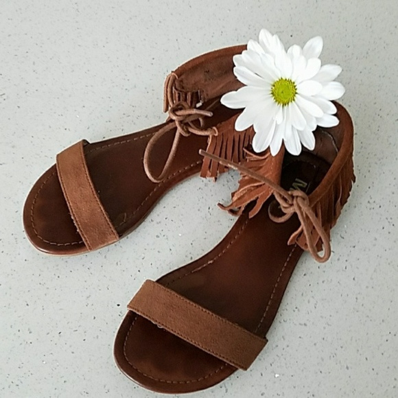 Mia Shoes - MIA Fringe Suede Sandals